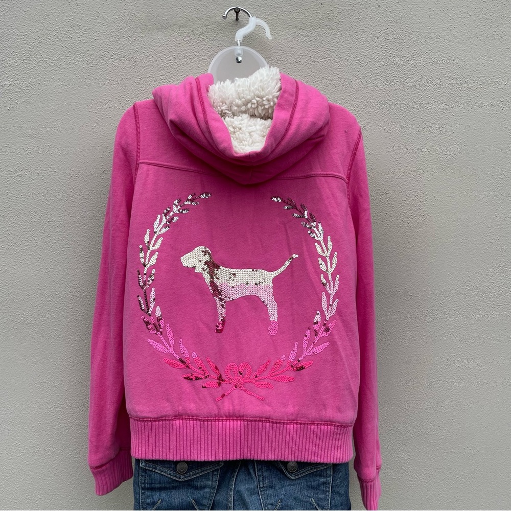 Victoria's Secret Pink Teddy Jacket with Sequin Dog